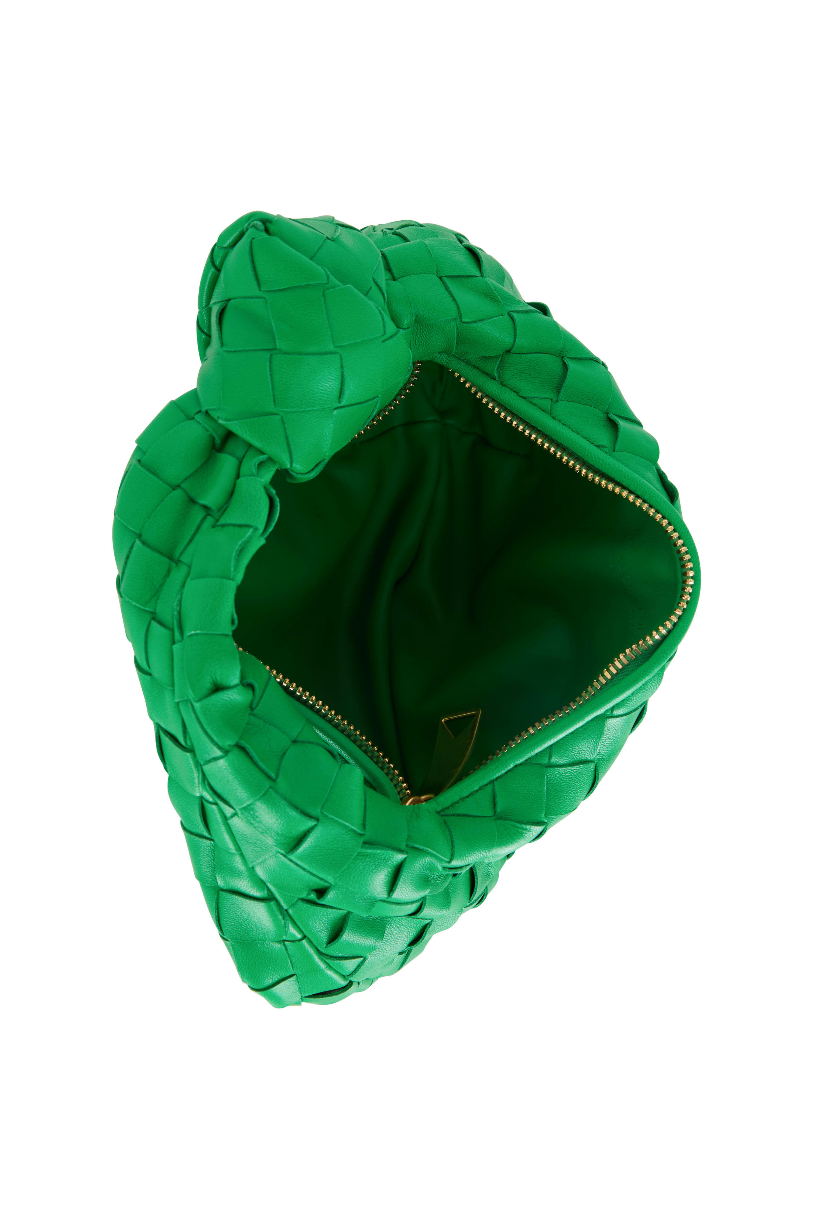 Bottega Veneta - Jodi Parakeet Green Woven Leather Mini Knot