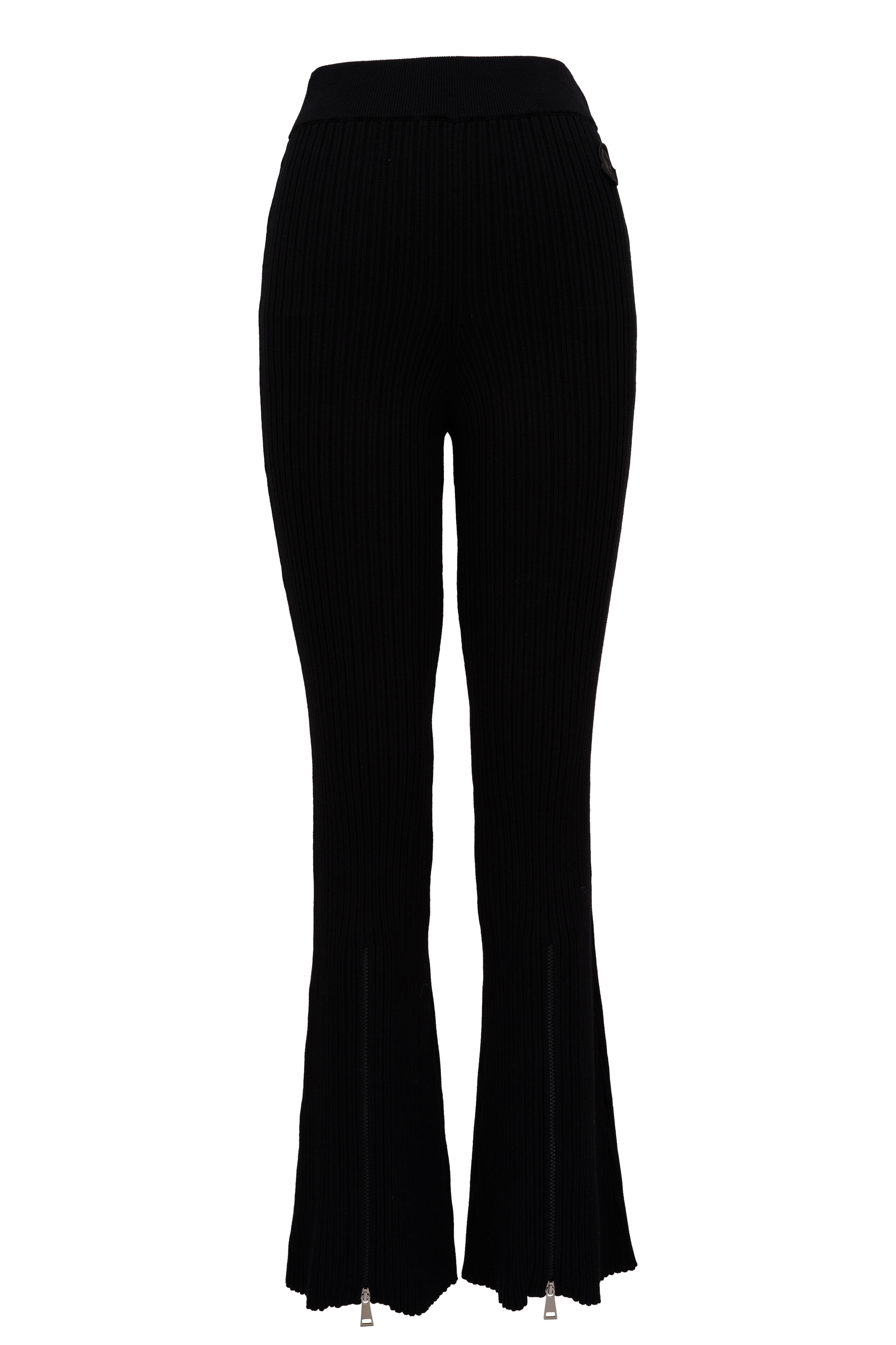 Moncler - Black Rib Knit Zip Cuff Pant
