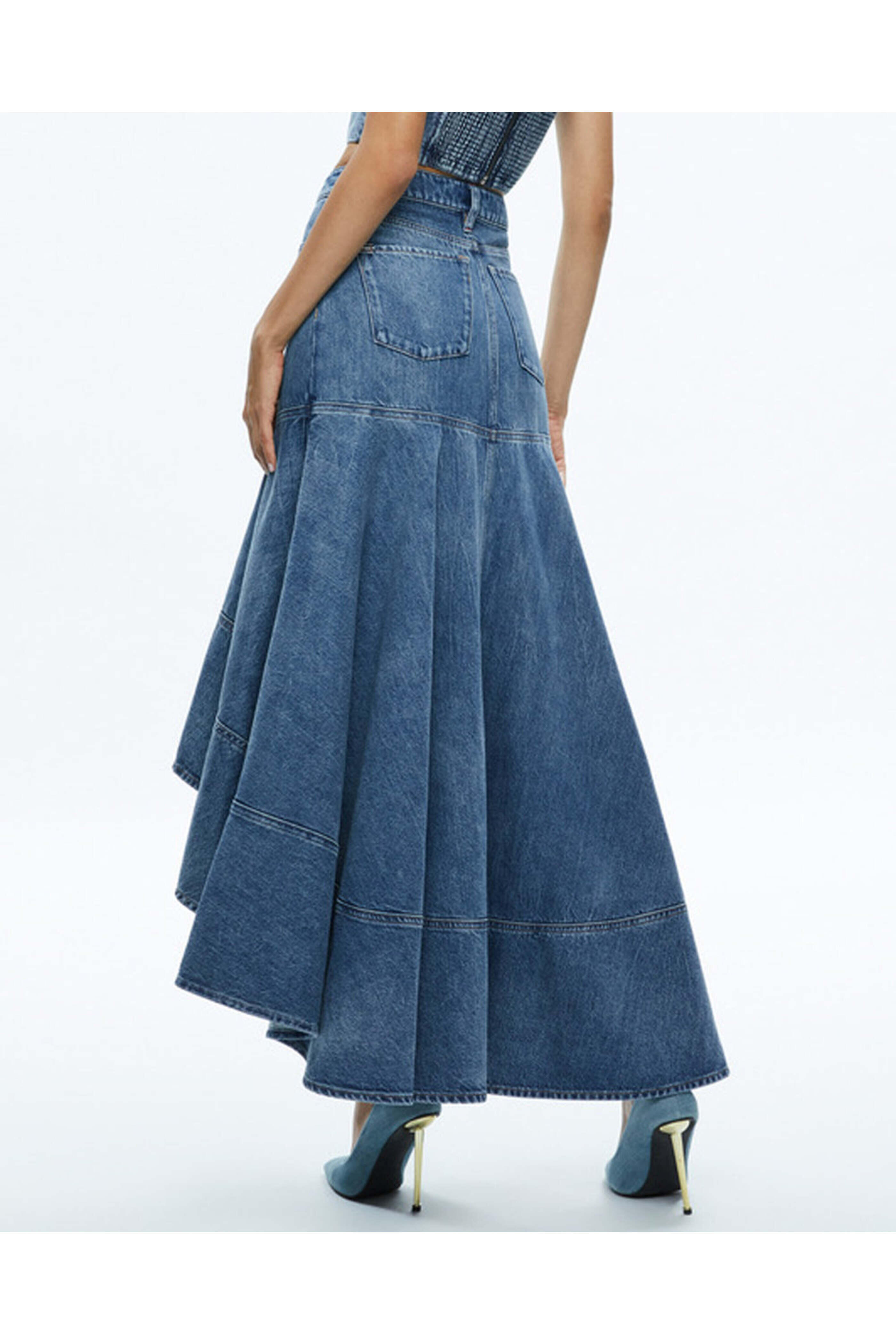Alice & Olivia - Brooklyn Blue Donella High Low Skirt