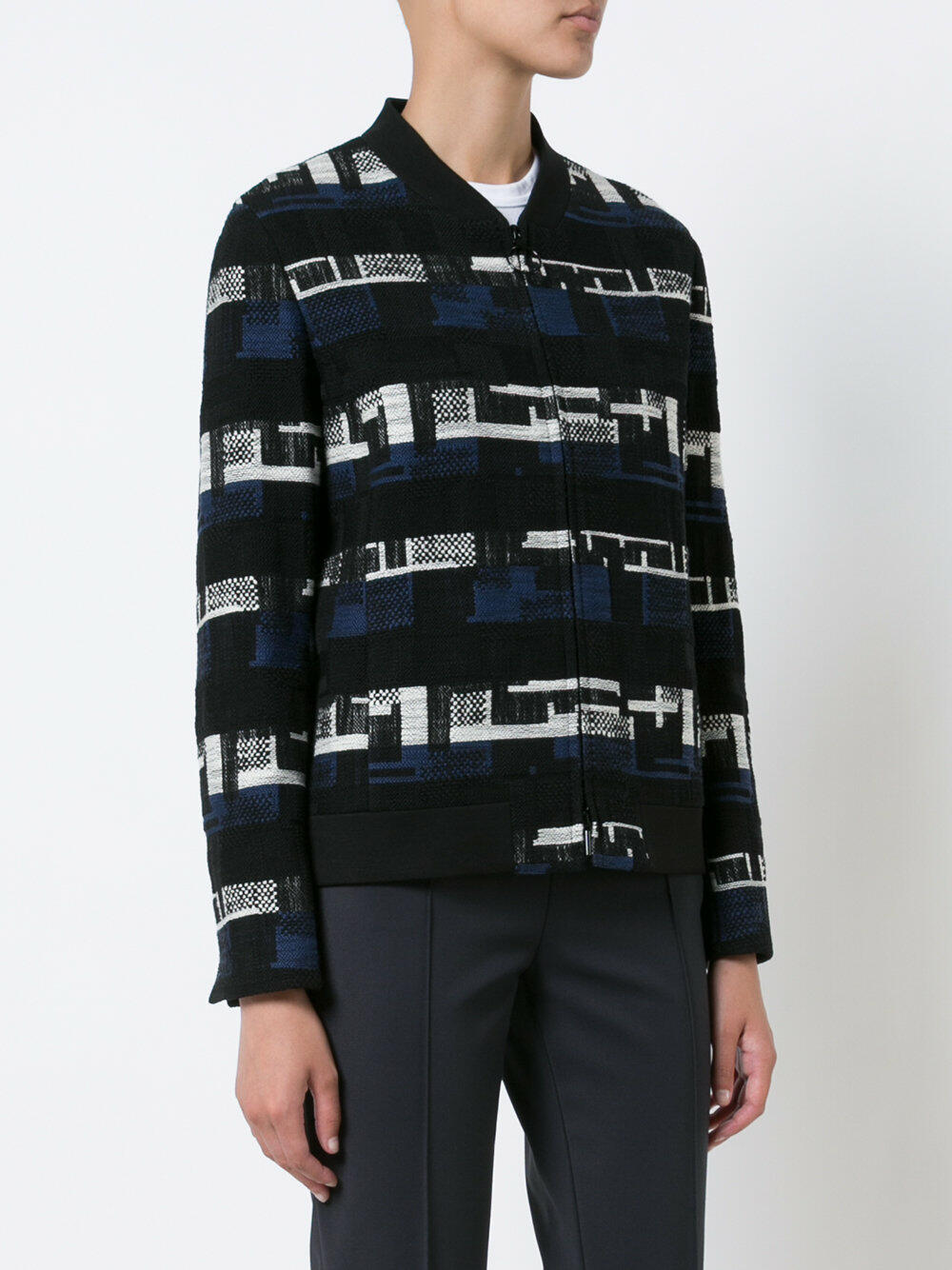 AKRIS ジャケット Akris - Blue Iridescent Silk Techno Jacket | Mitchell Stores