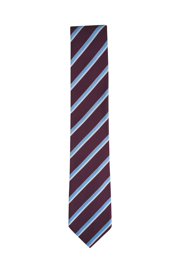 Zegna Burgundy Stripe Tie