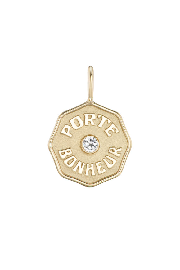 Marlo Laz 14k Yellow Gold Diamond Porte Bonheur Charm