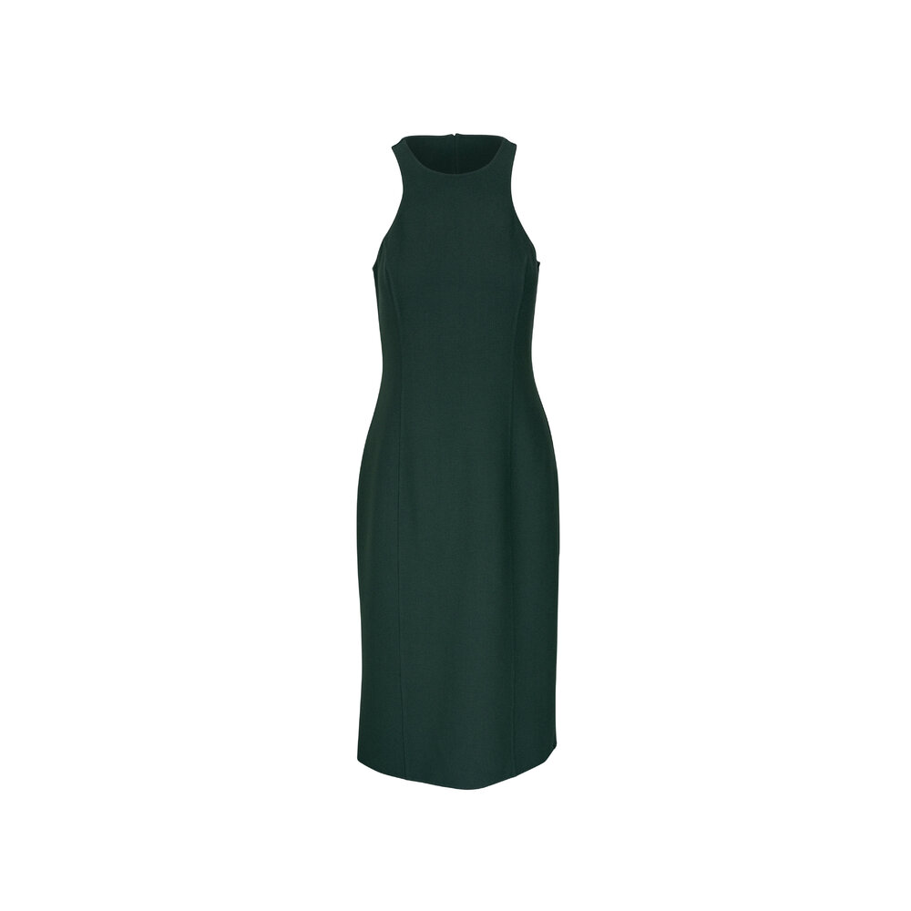 Michael Kors Collection - Forest Green Racerback Sheath Dress