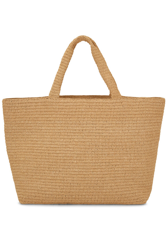 Saint Laurent - Saint Laurent Natural Raffia Shopping Tote 