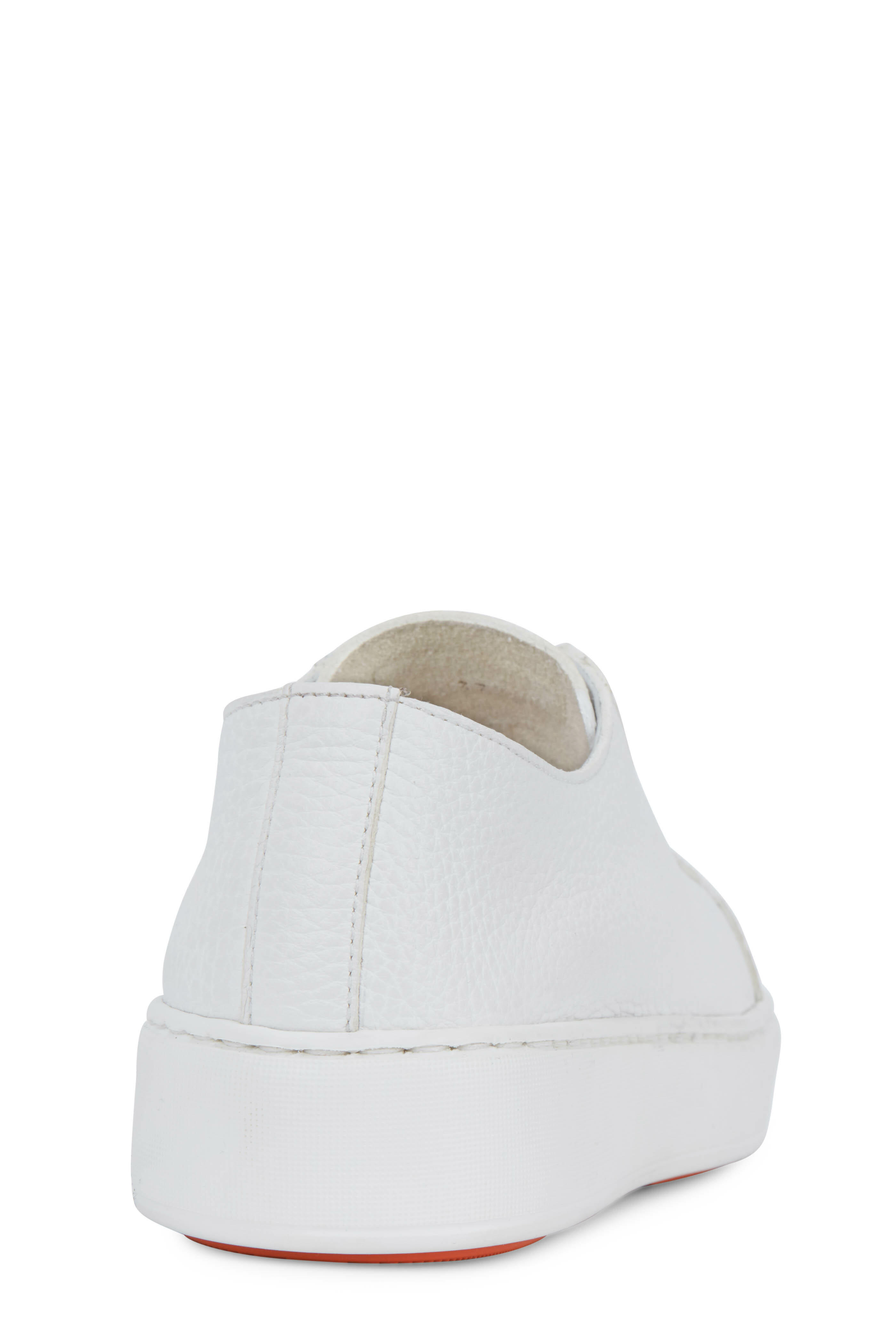 Santoni - Clean Iconic White Leather Sneaker | Mitchell Stores