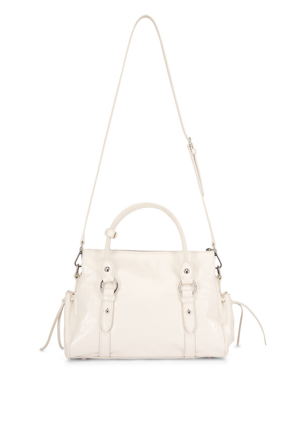 Miu Miu Small Vitello Bianco Shiny Leather Top Handle - view 3