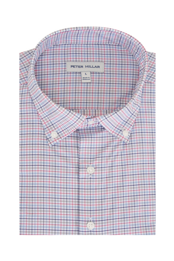 Peter Millar Navy Casey Performance Twill Sport Shirt