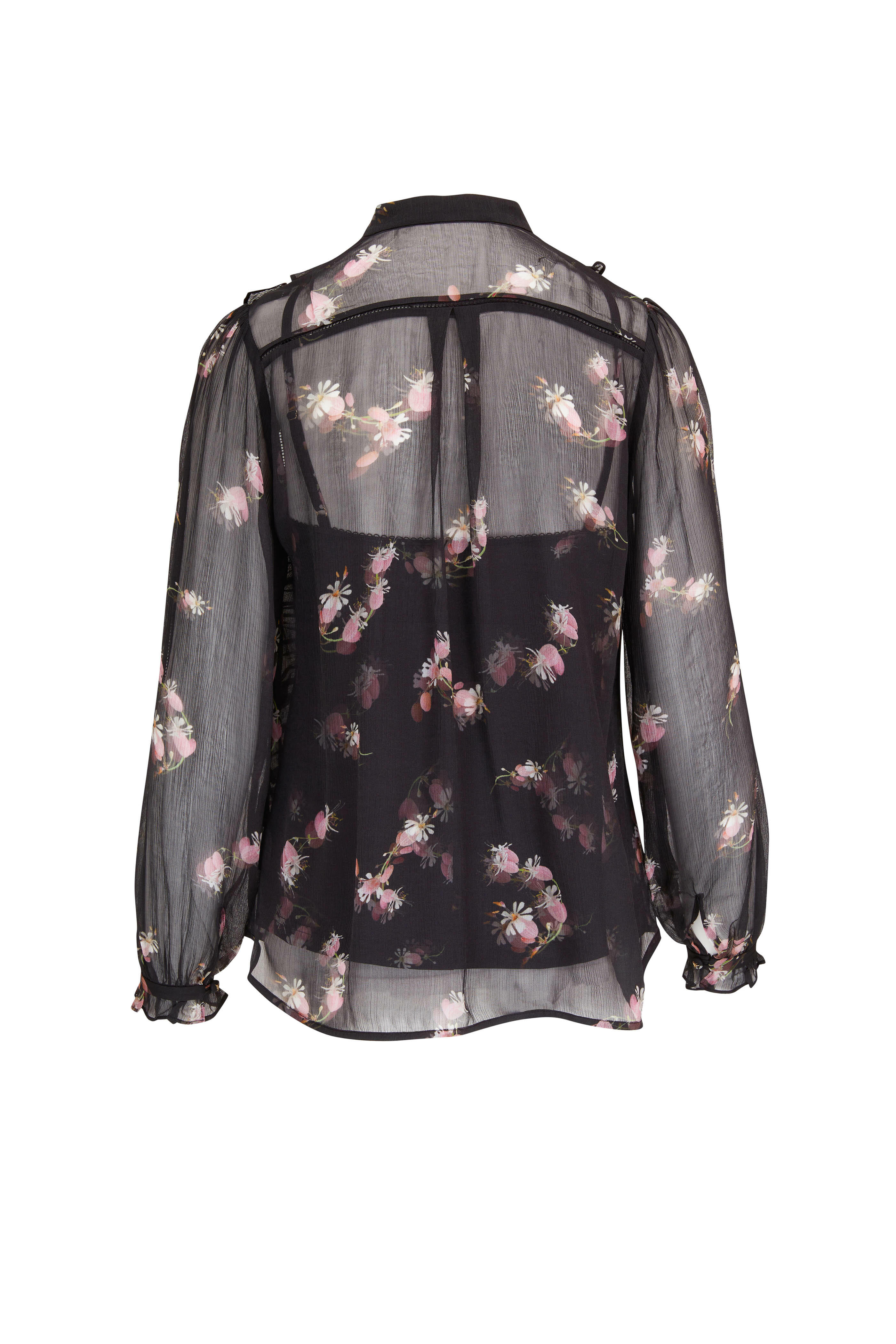 Zimmermann - Dancer Frill Black Floral Top | Mitchell Stores