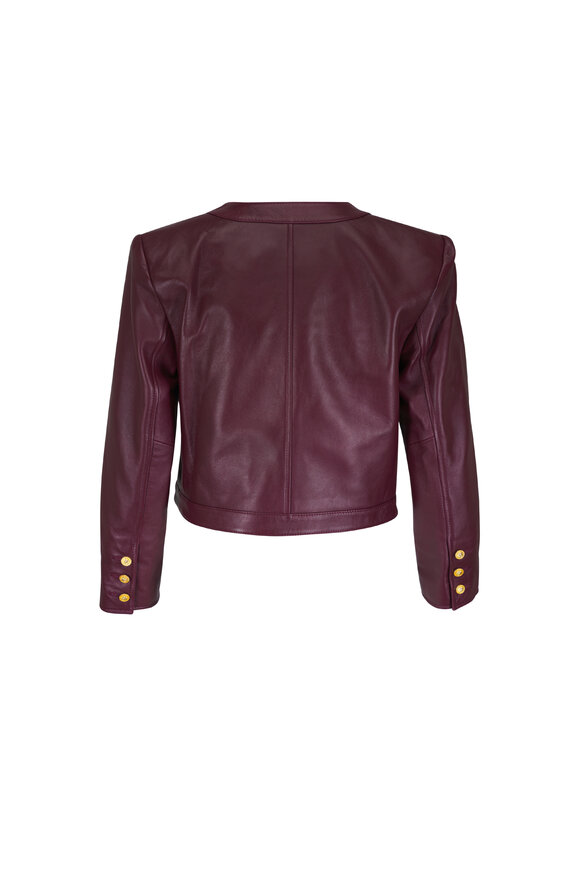 L'Agence Deidra Black Cherry Collarless Jacket - view 4