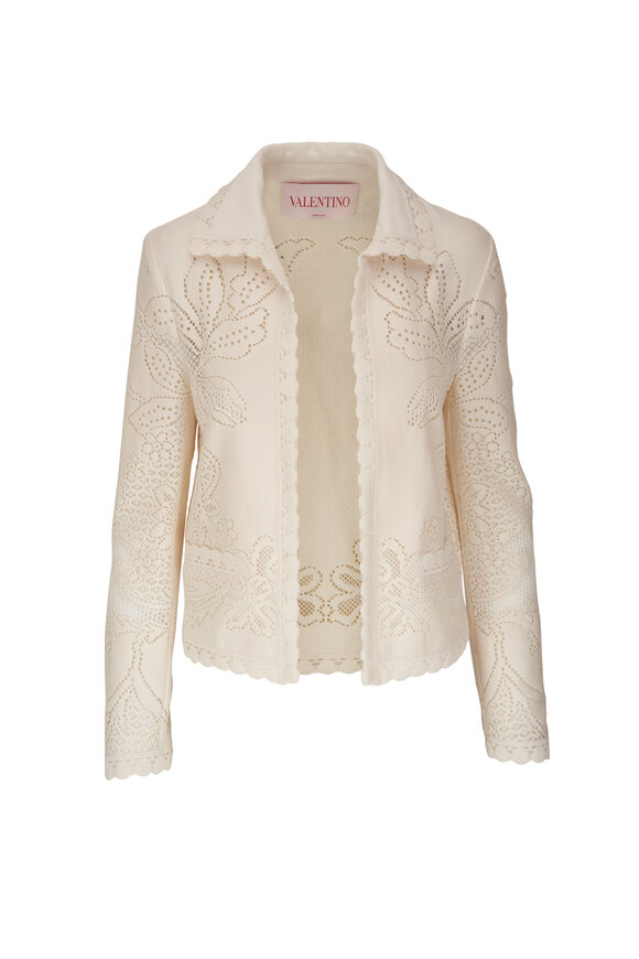 Valentino Mossi Natural Guipure Lace Jacket 