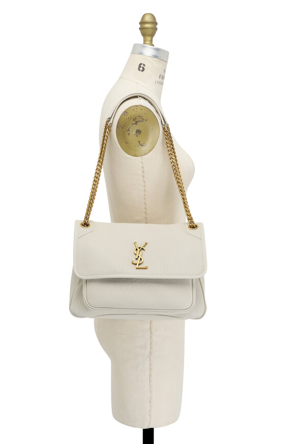 Saint Laurent - Medium Niki Crema Soft Bone Leather Shoulder Bag