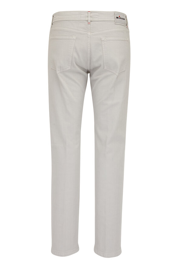 Kiton - Light Khaki Stretch Denim Five Pocket Pant