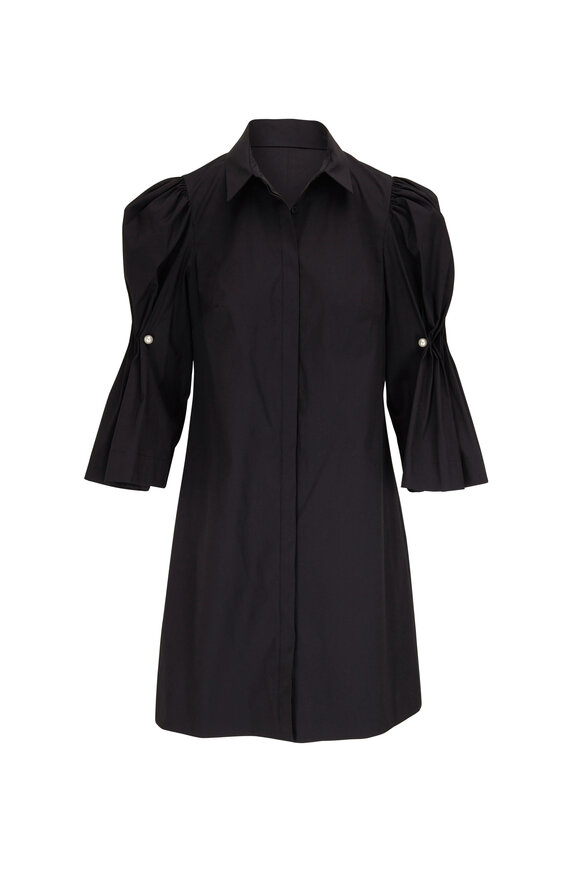 Lela Rose - Black Poplin Button-Down Shirtdress