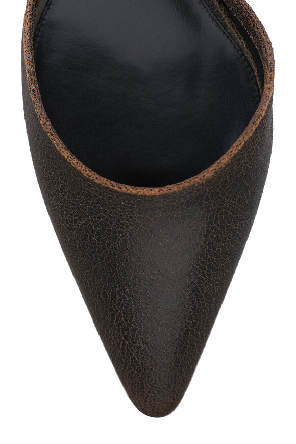 The Row Liisa Kitten D'Orsay Dark Brown Leather Pump, 35mm - view 4