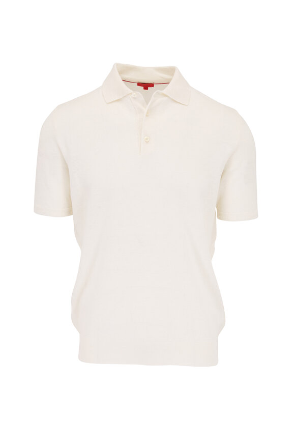 Isaia - Ivory Linen & Cotton Polo