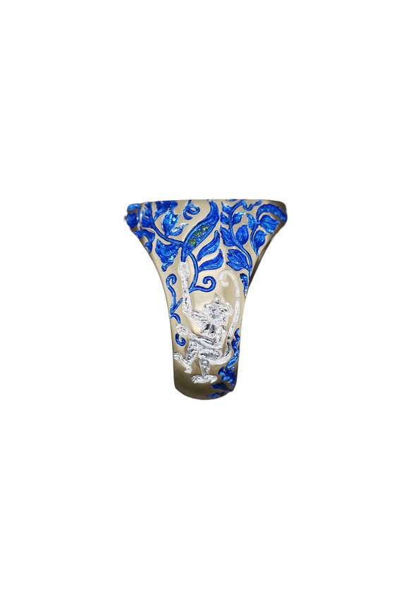 Castro Smith Moon & Rabbit Blue Sapphire Ring - view 5