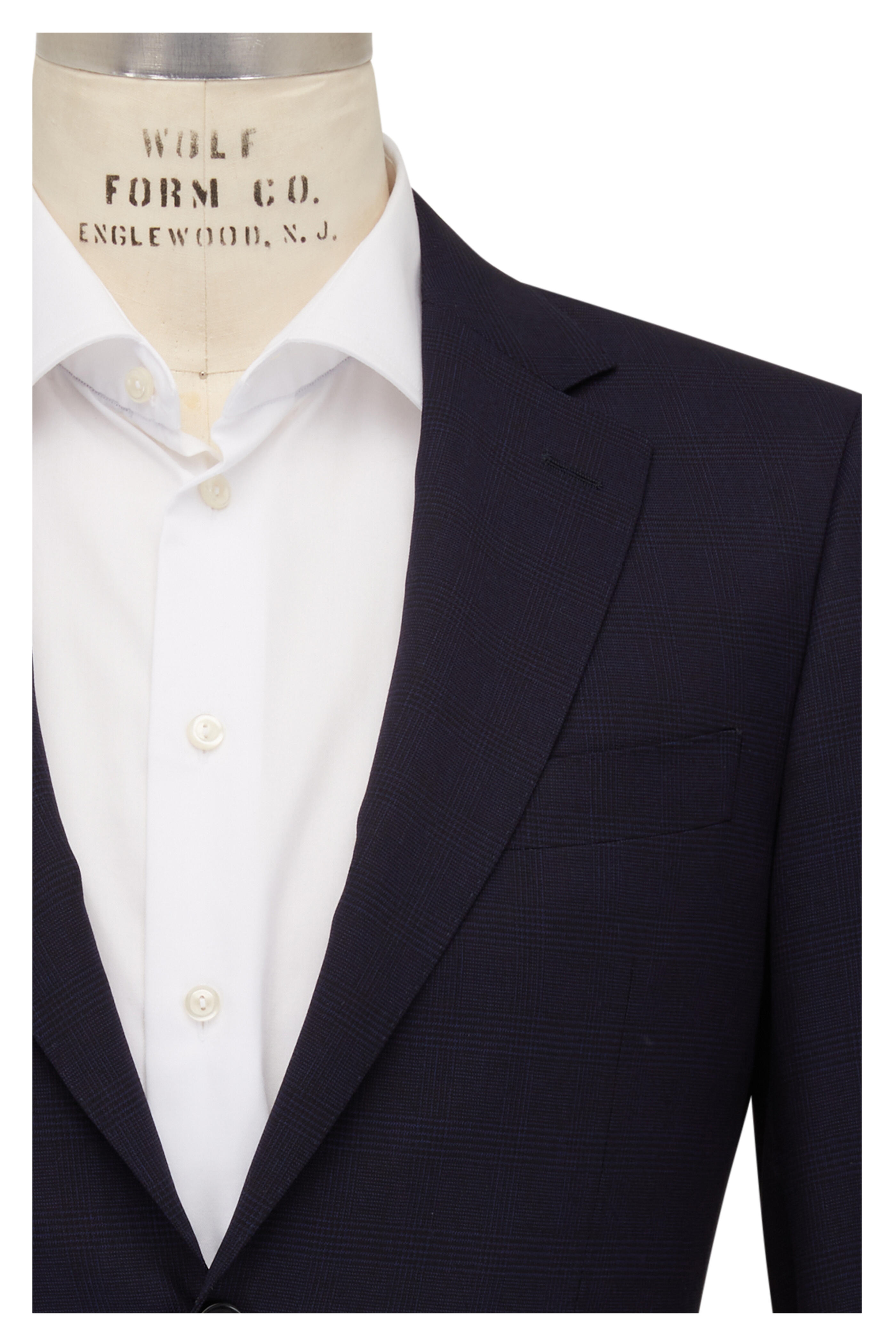 Canali - Navy Blue Impeccabile Tonal Plaid Wool Suit
