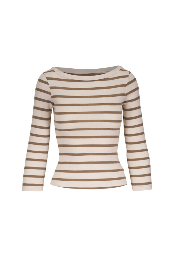 Citizens of Humanity Ginger Stripe Boatneck Slim T-Shirt