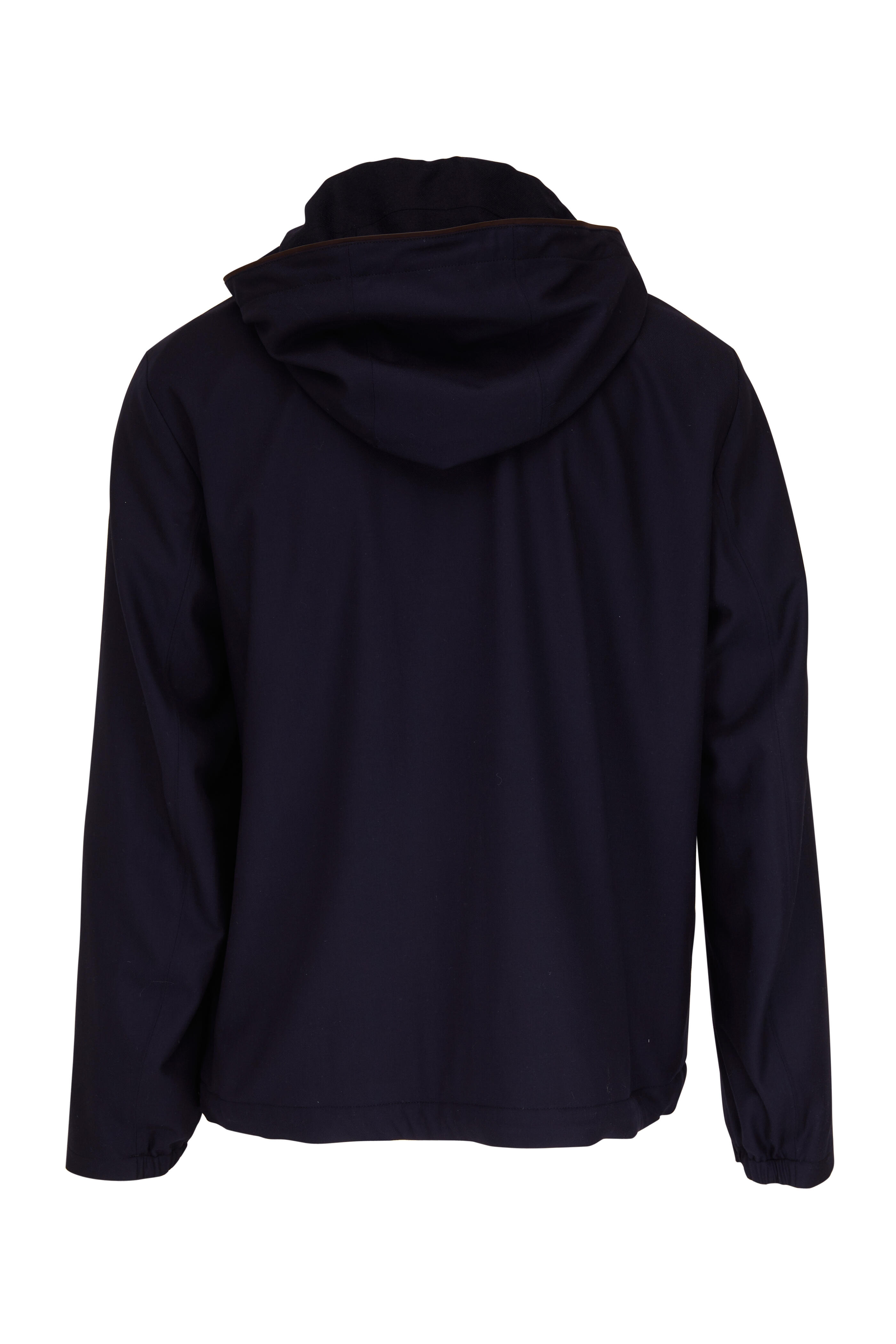 Zegna - Navy Hooded Jacket | Mitchell Stores