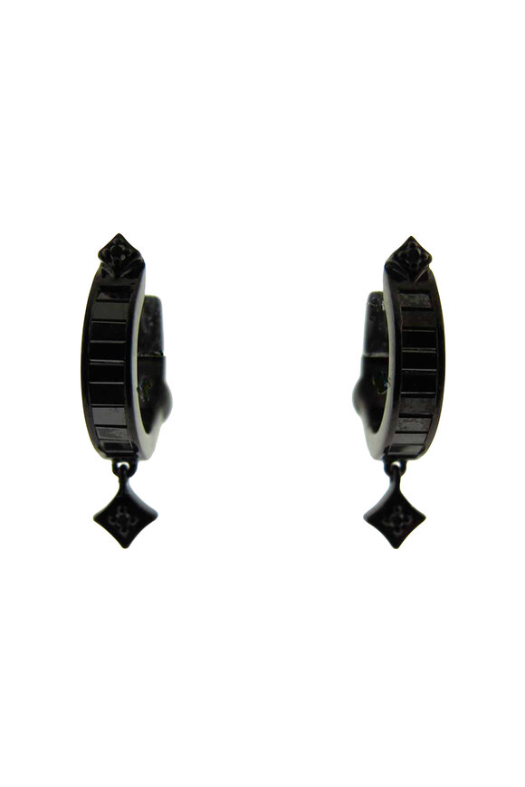 Loree Rodkin Black Diamond Drop Hoops - view 1