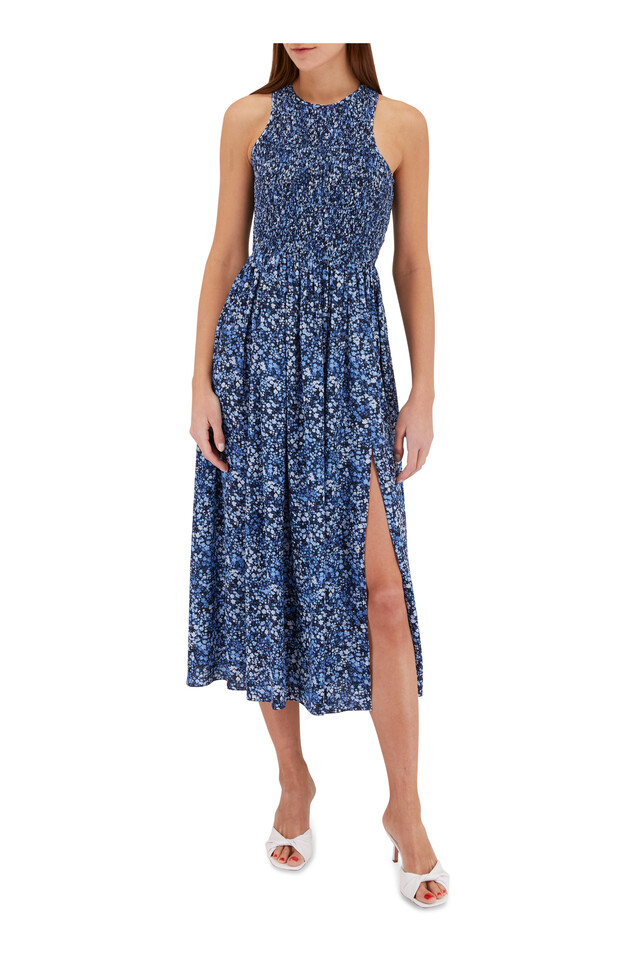 Michael Kors Collection Cornflower Multi Floral Smocked