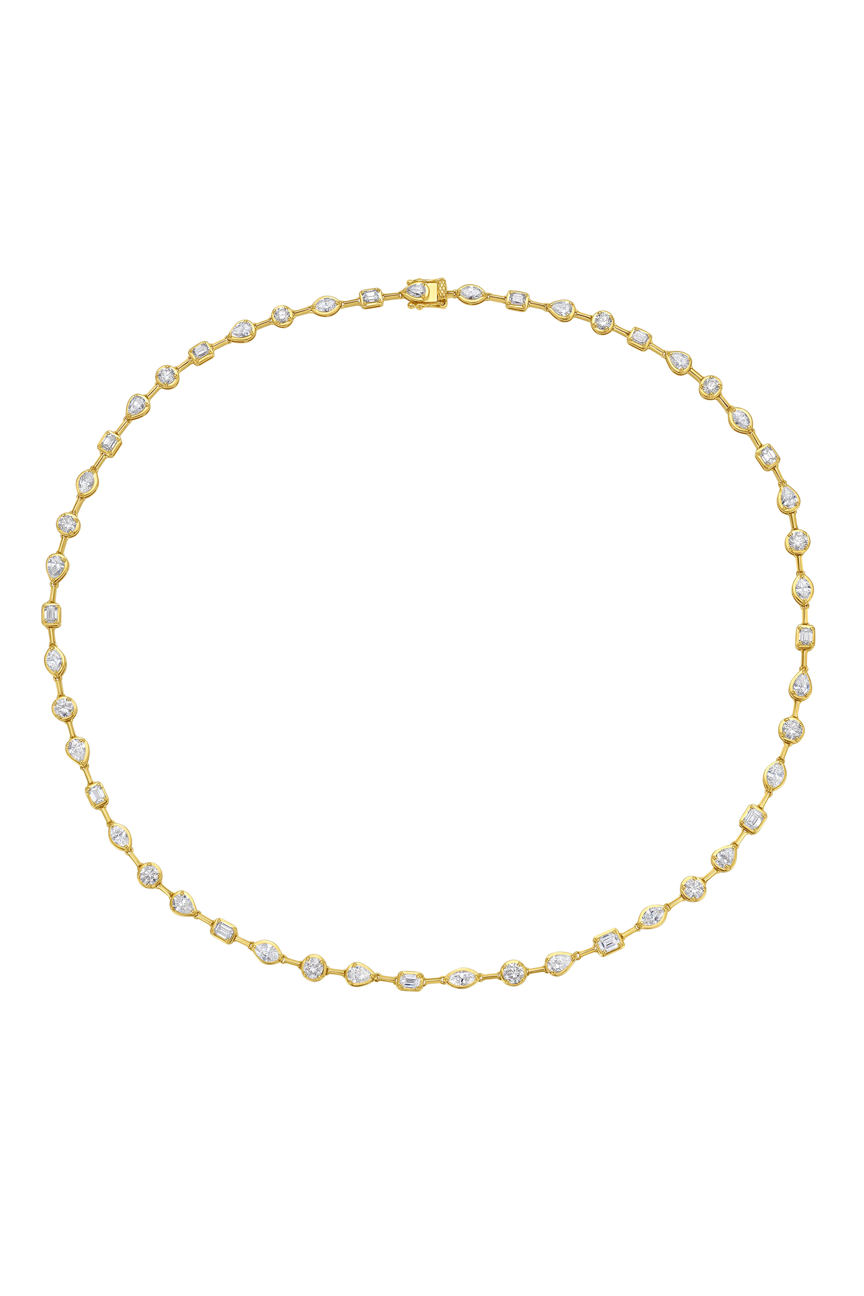 Ruchi - 18k Yellow Gold Bora Diamond Tennis Necklace - view 1