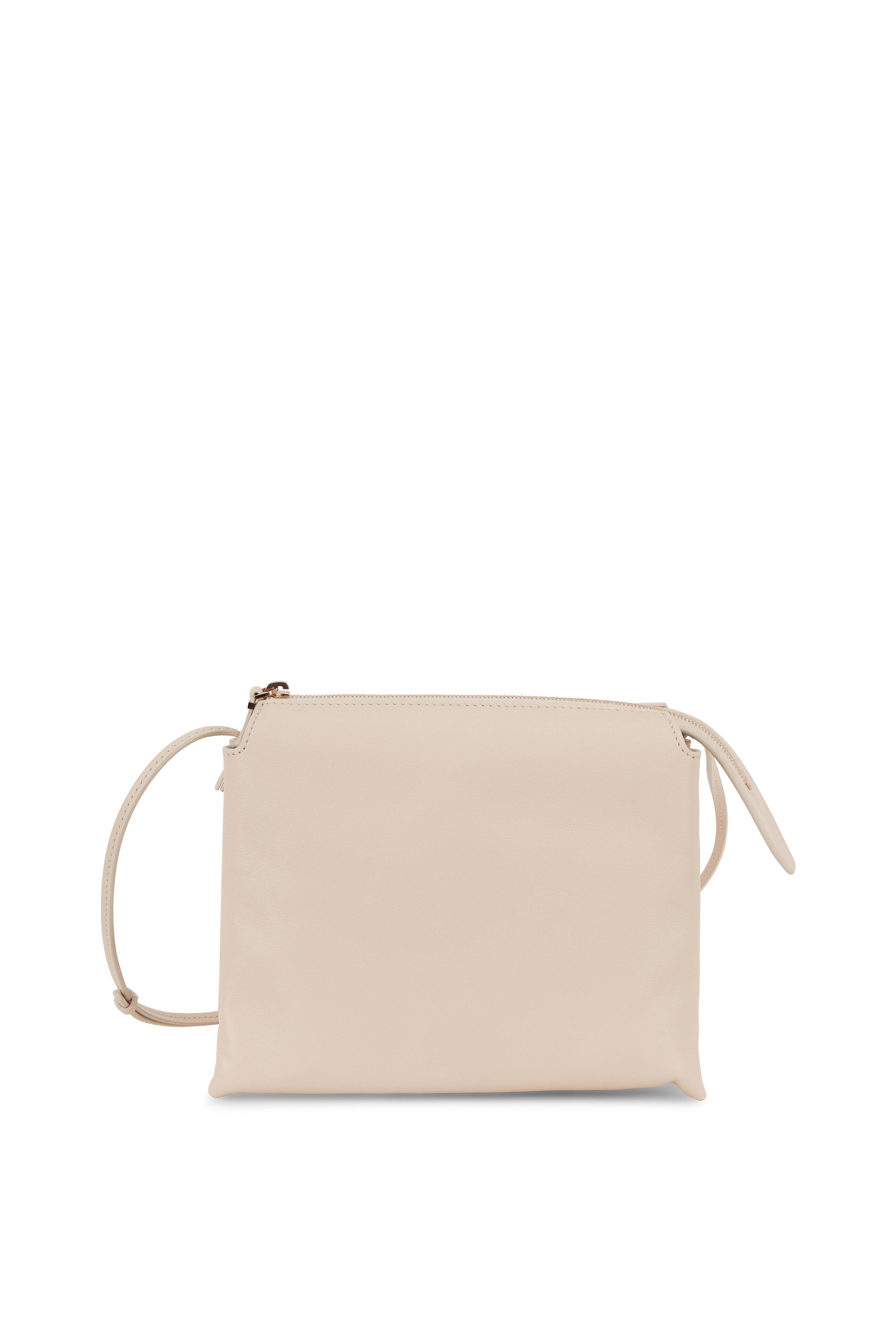 The Row - Nu Mini Twin Ivory Leather Crossbody Bag
