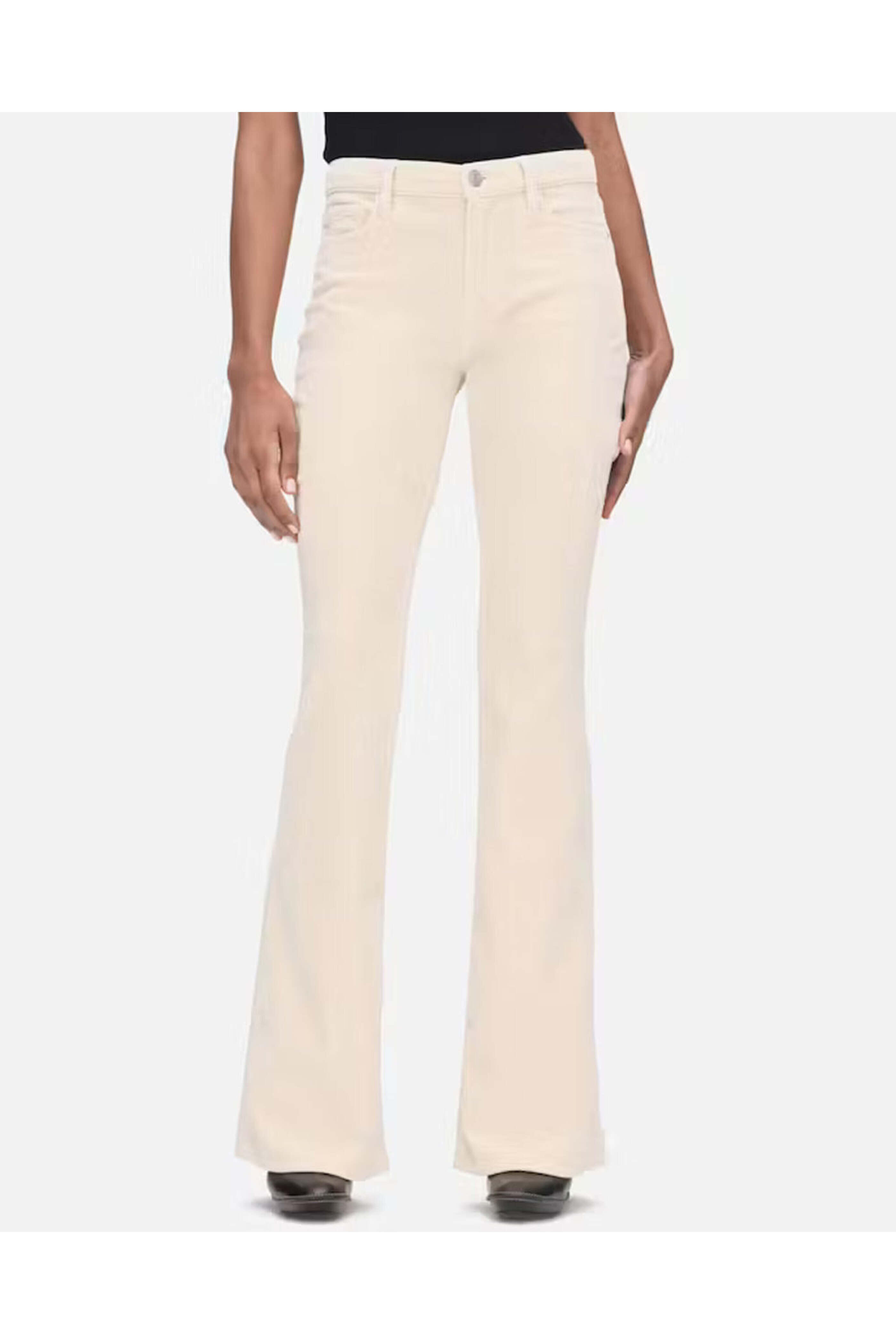 Frame - Le High Flare Pant in Cream Velveteen