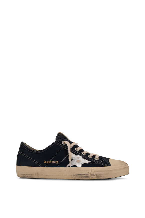 Golden Goose - V-Star Binding Navy & Silver Canvas Sneaker