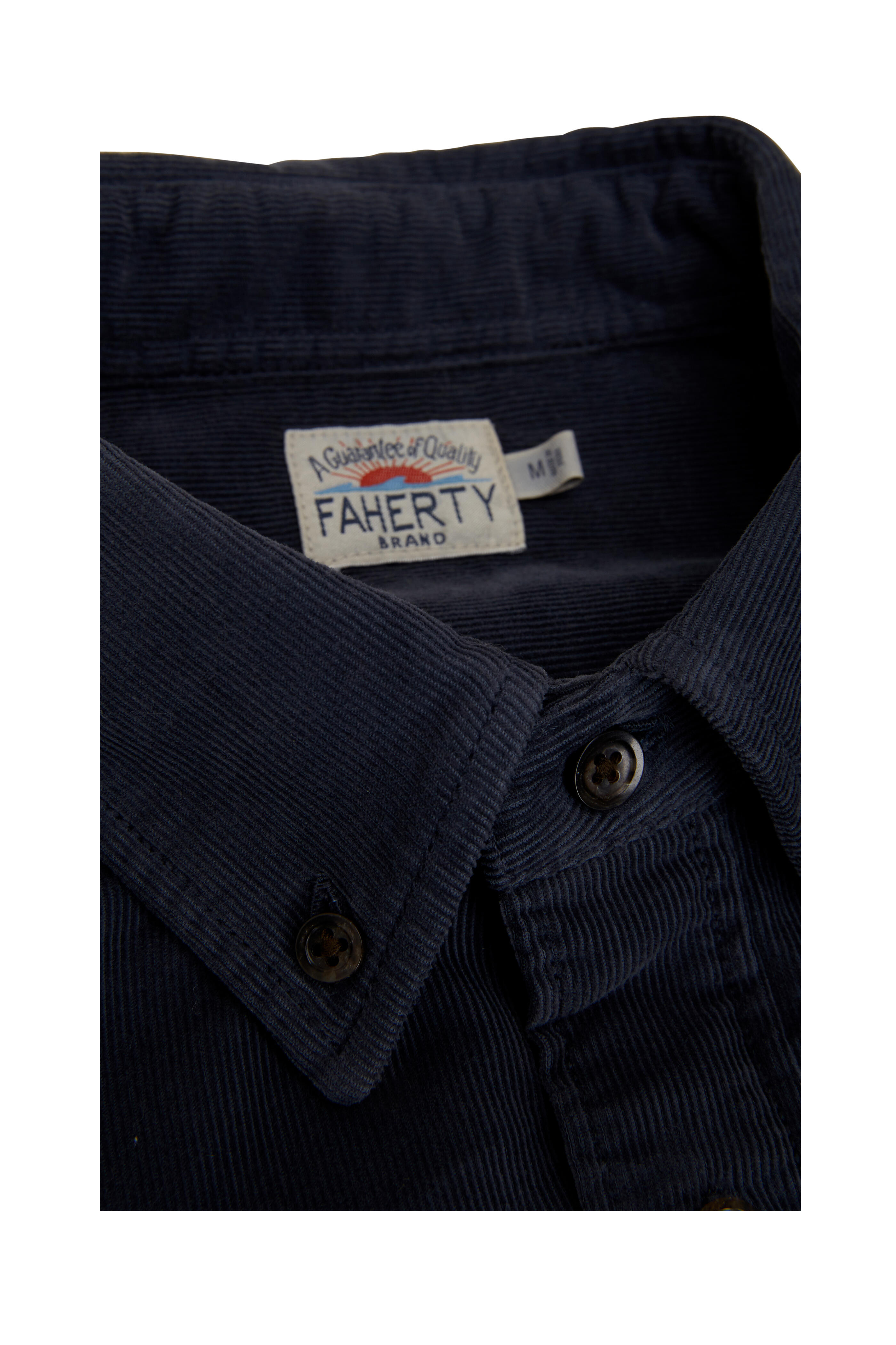 Faherty Brand Navy Stretch Corduroy Sport Shirt