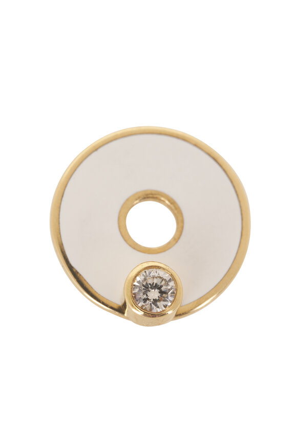 Foundrae - Yellow Gold & White Diamond Champleve Disk