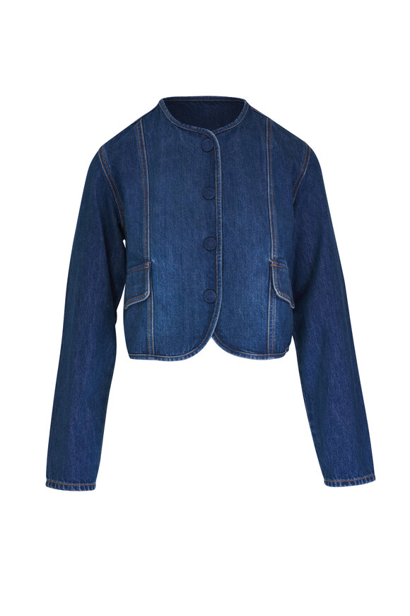 Veronica Beard Cordell Dusted Oxford Blue Denim Jacket 