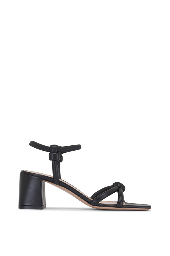Gianvito Rossi Juno Black Leather Ankle Strap Sandal, 55mm - view 4