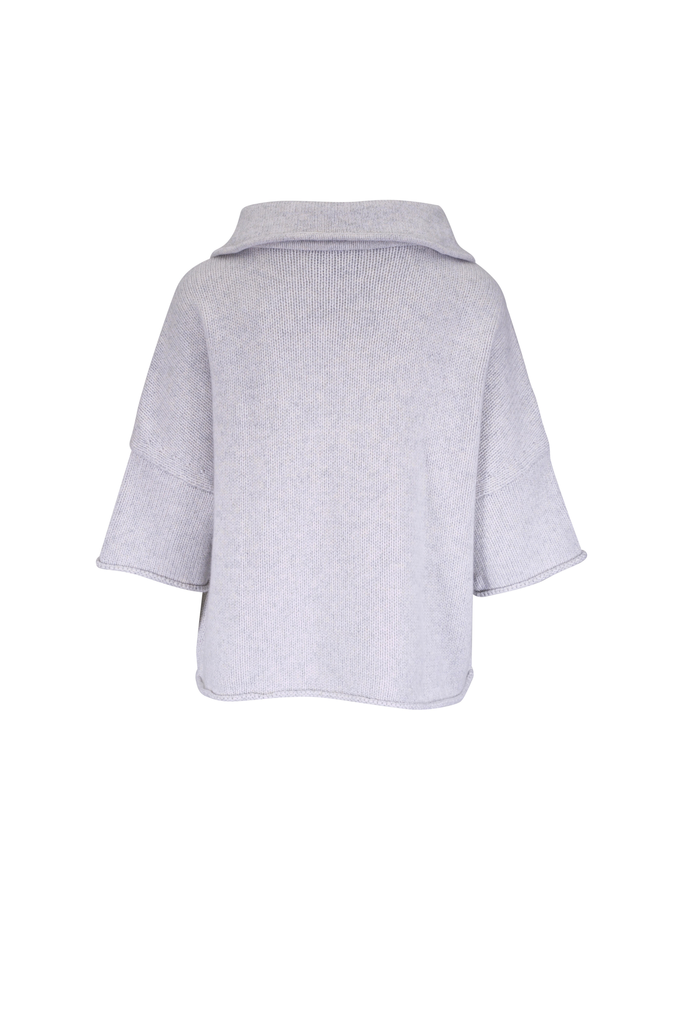 TWP - In the Morning Light Gray Quarter Zip Sweater
