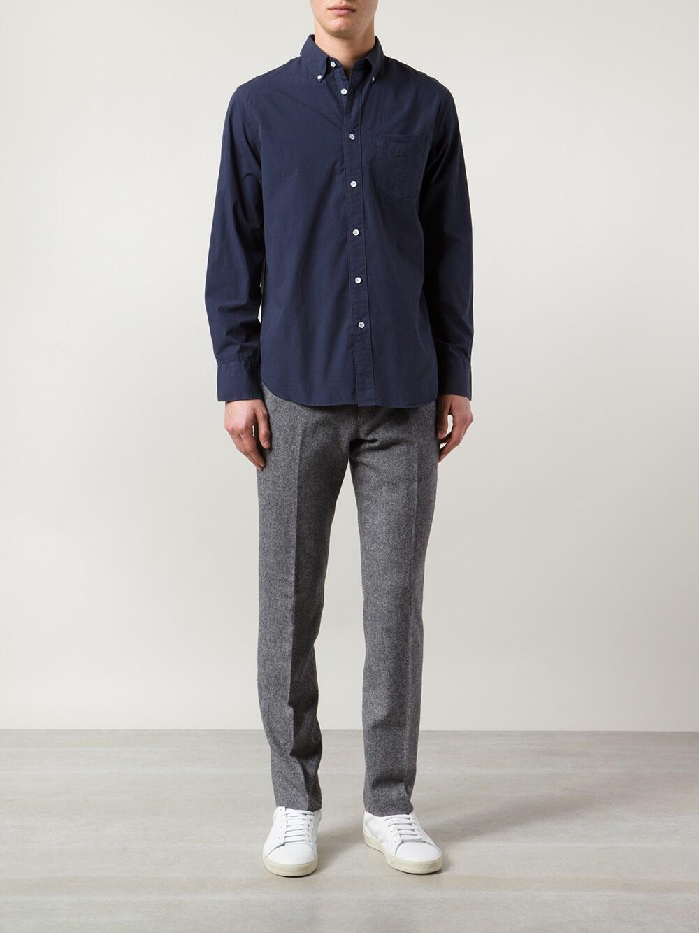 Rag & Bone - Standard Issue Navy Blue Oxford Sport Shirt