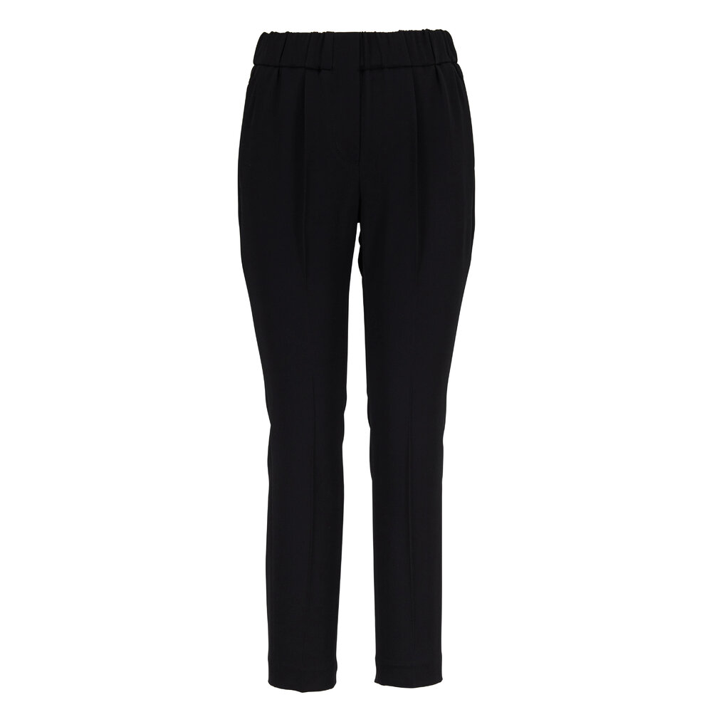 Brunello Cucinelli Elasticized Waistband Monochrome Trousers