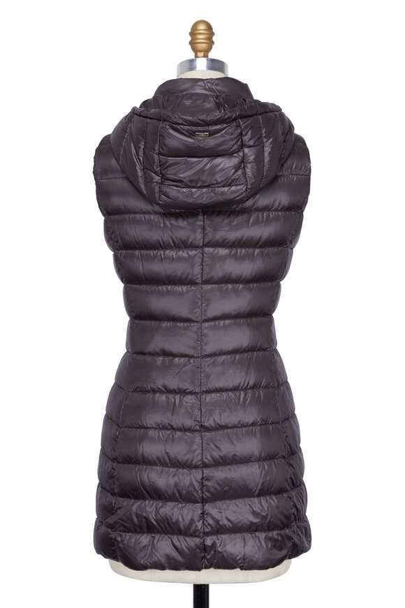 Herno - Charcoal Gray Hooded Fitted Puffer Vest