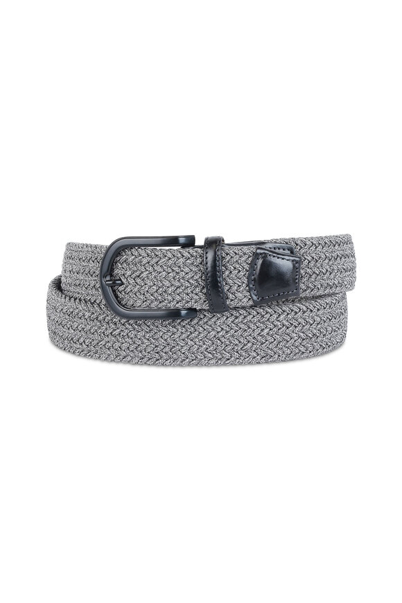 Torino Gray Woven Stretch Belt 