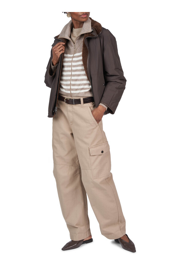 Brunello Cucinelli Chocolate Reversible Coat - view 2
