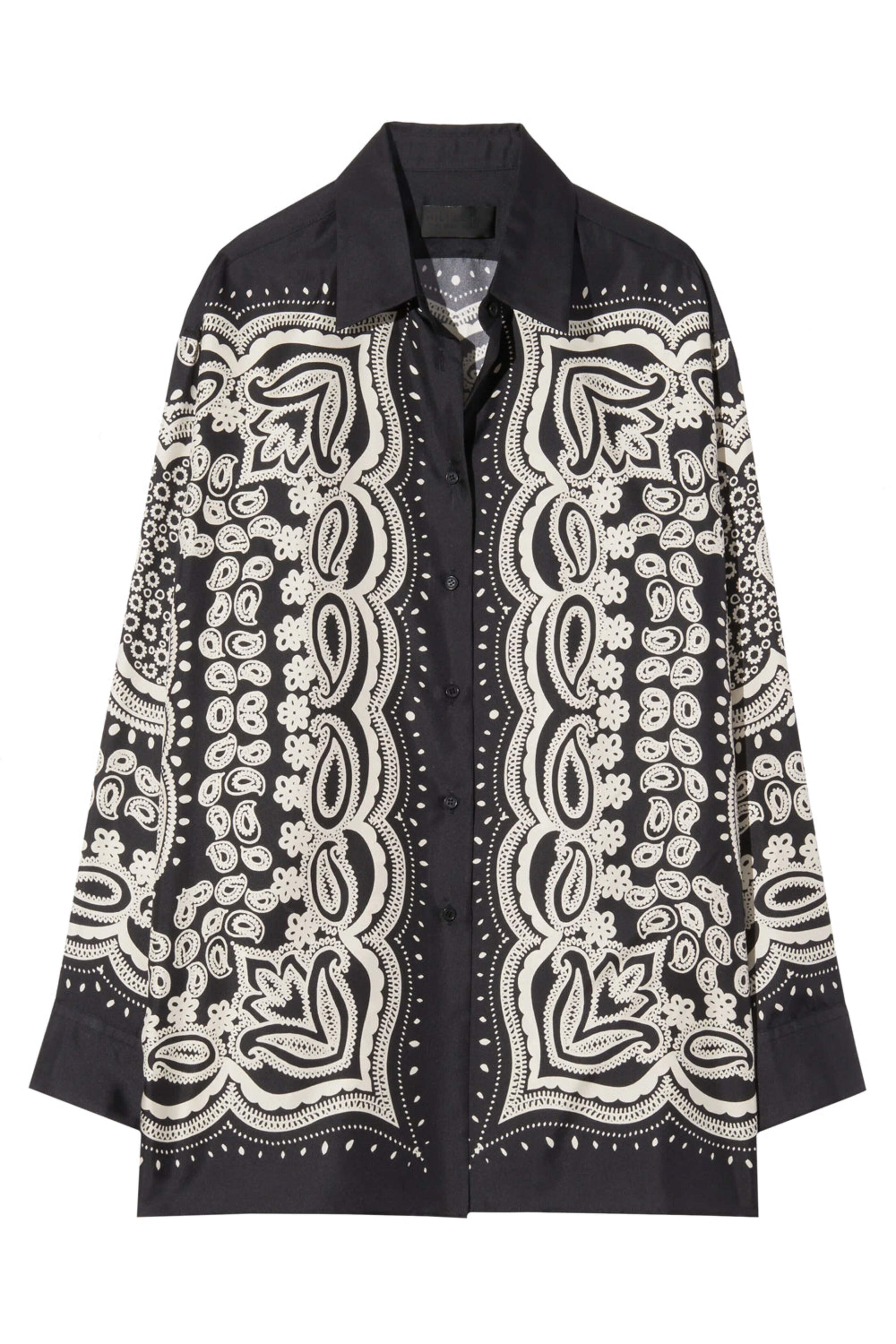 Nili Lotan - Black and Ivory Printed Alfie Shirt