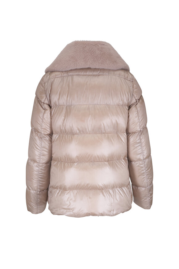 Herno Light Beige Shiny Down Jacket - view 4