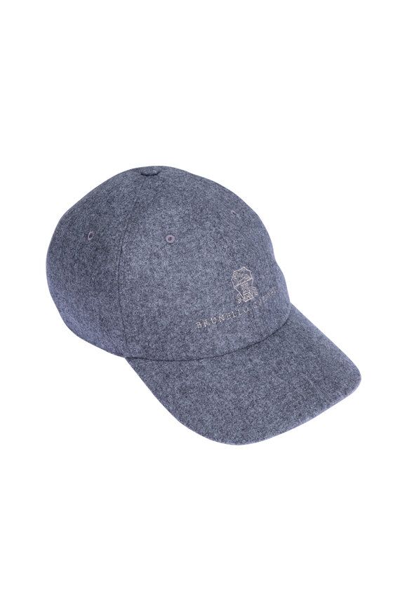 Brunello Cucinelli Medium Gray Virgin Wool Baseball Cap