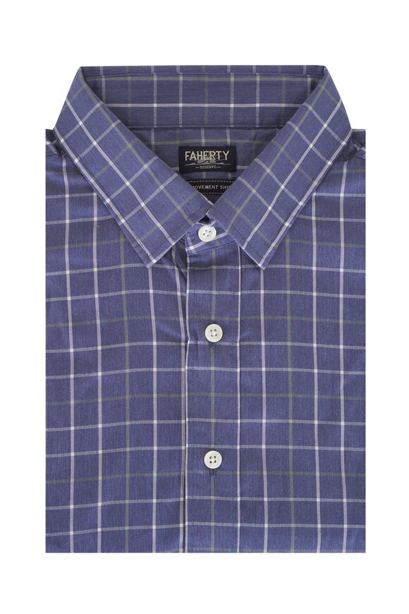 Faherty Brand Movement™ Blue Wall Plaid Sport Shirt
