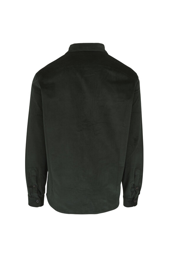 Isaia Hunter Green Corduroy Overshirt - view 3