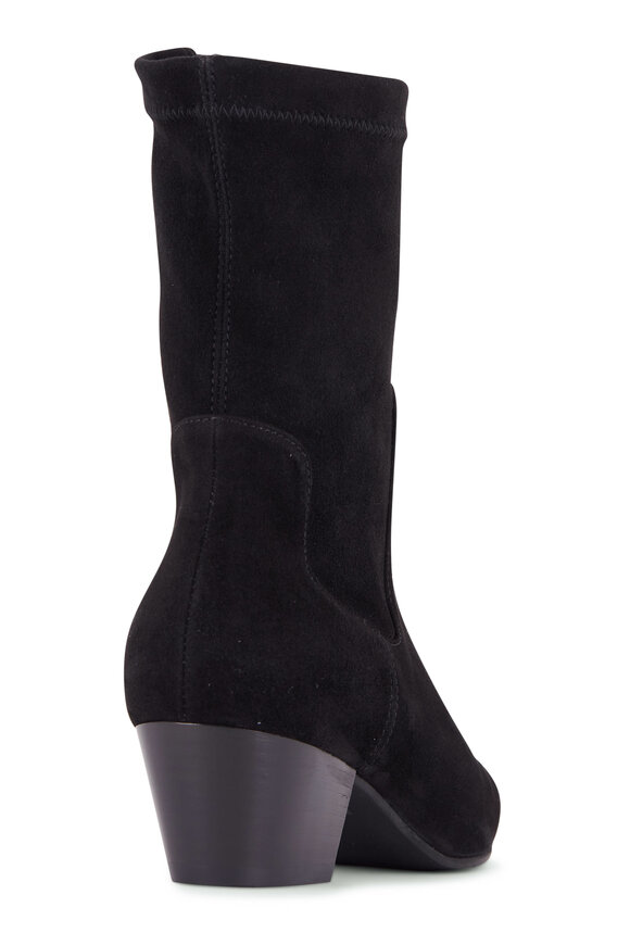 Aquatalia - Sandi Black Stretch Suede Bootie, 45mm