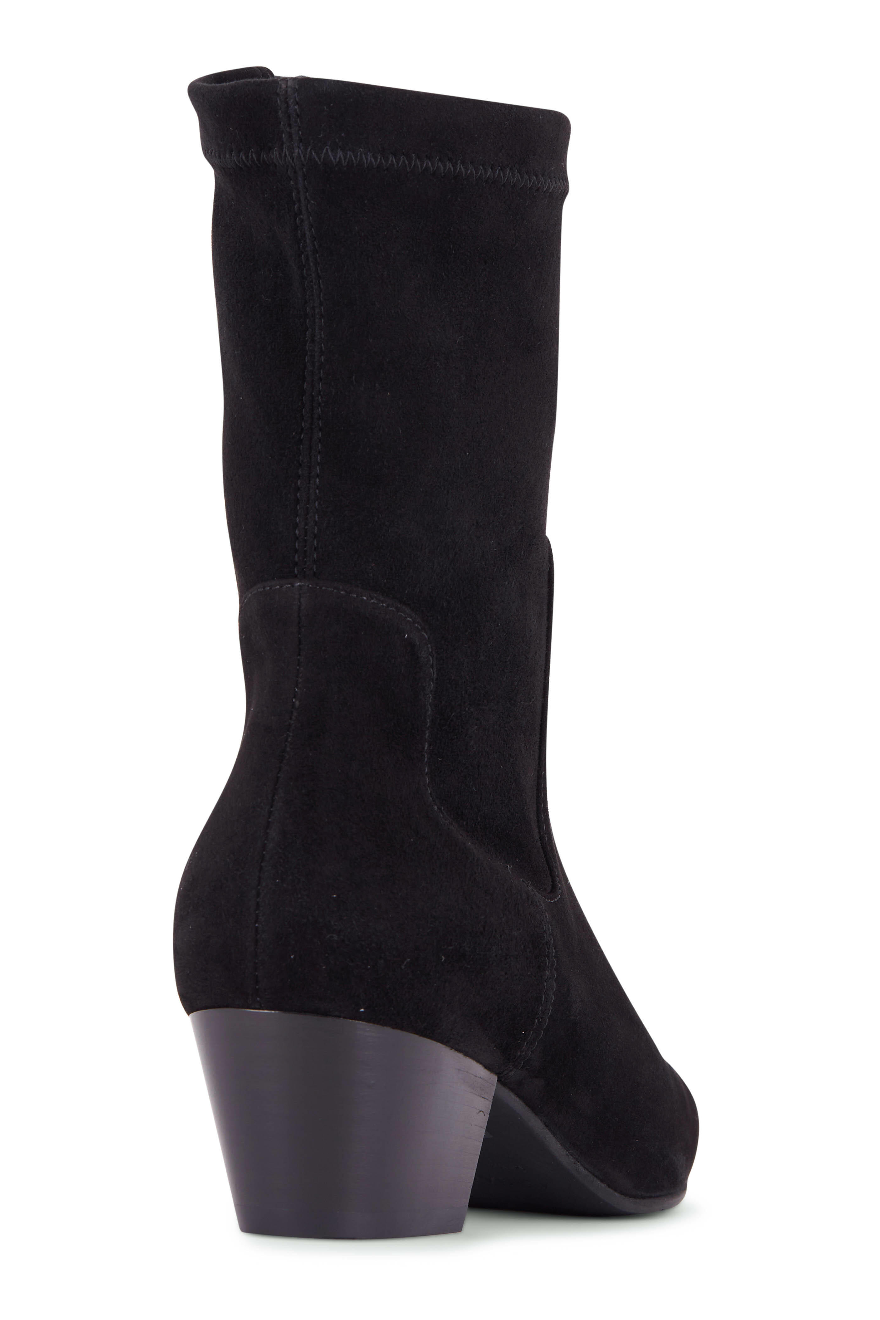 Aquatalia Sandi Black Stretch Suede Bootie 45mm