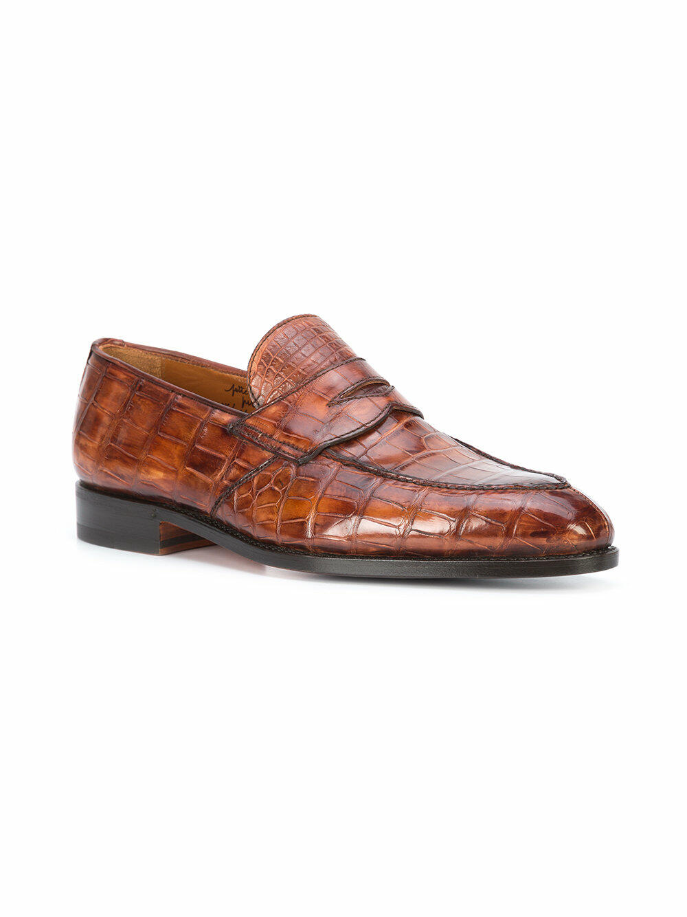 Bontoni - Principe Brown Alligator Penny Loafer