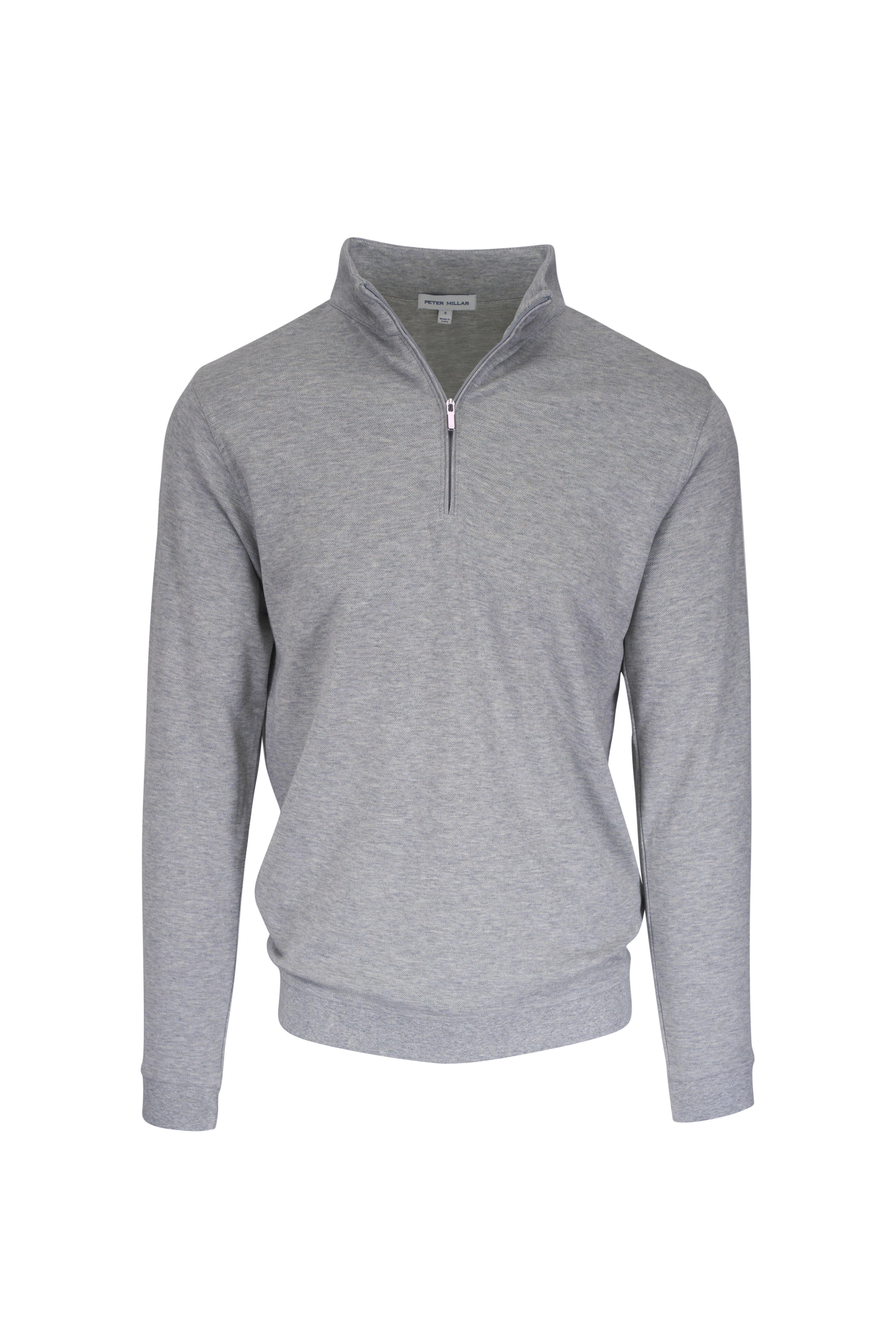 Peter Millar - Crown Comfort Light Gray Quarter Zip Pullover