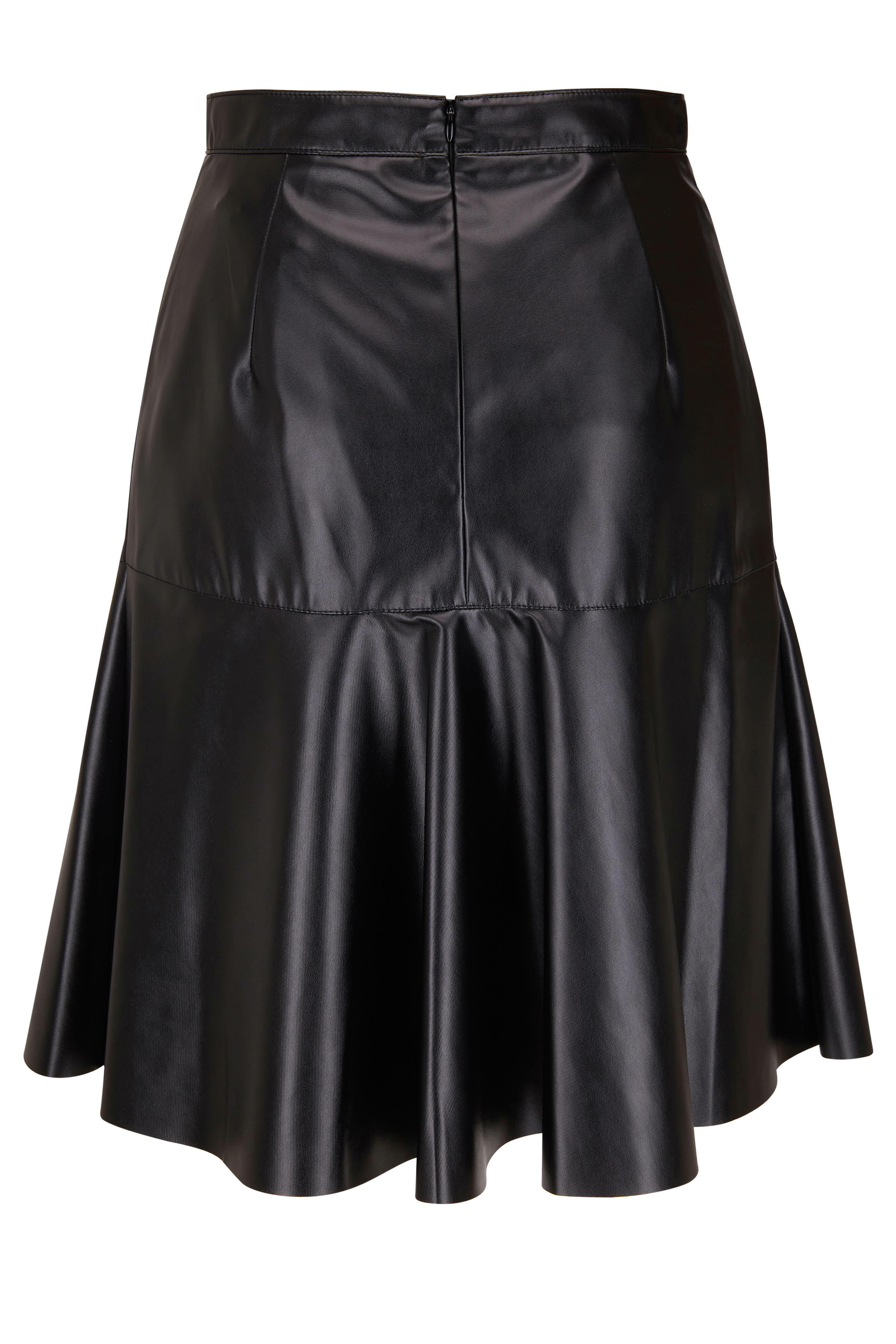 Akris Punto - Vegan Leather Flounce Skirt