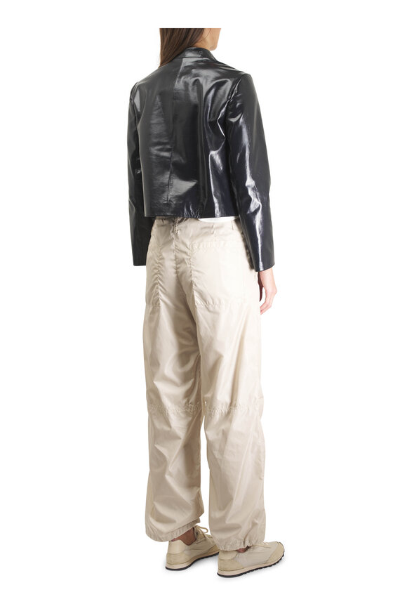 Dorothee Schumacher Sleek Shine Dark Navy Leather Jacket - view 4